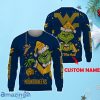 NCAA West Virginia Mountaineers Grinch Ugly Christmas Sweater Custom Name Xmas Gift