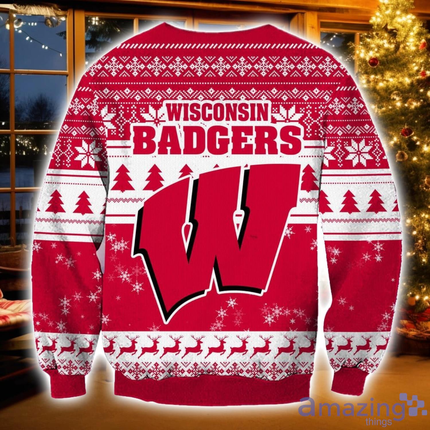 NCAA Wisconsin Badgers Grinch Ugly Christmas Sweater Christmas Gift For Sport Fans image NCAA Wisconsin Badgers Grinch Ugly Christmas Sweater Christmas Gift For Sport Fans Product Photo 2