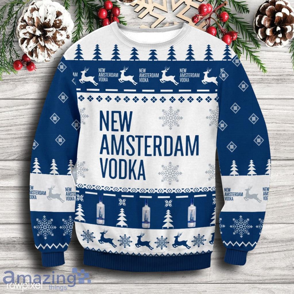 New Amsterdam Vodka Christmas Ugly Sweater Gift For Men And Women image New Amsterdam Vodka Christmas Ugly Sweater Gift For Men And Women Product Photo 1