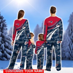 New England Patriots Christmas Pajamas Set Personalized Name Christmas Gifts For Fans Product Photo 2
