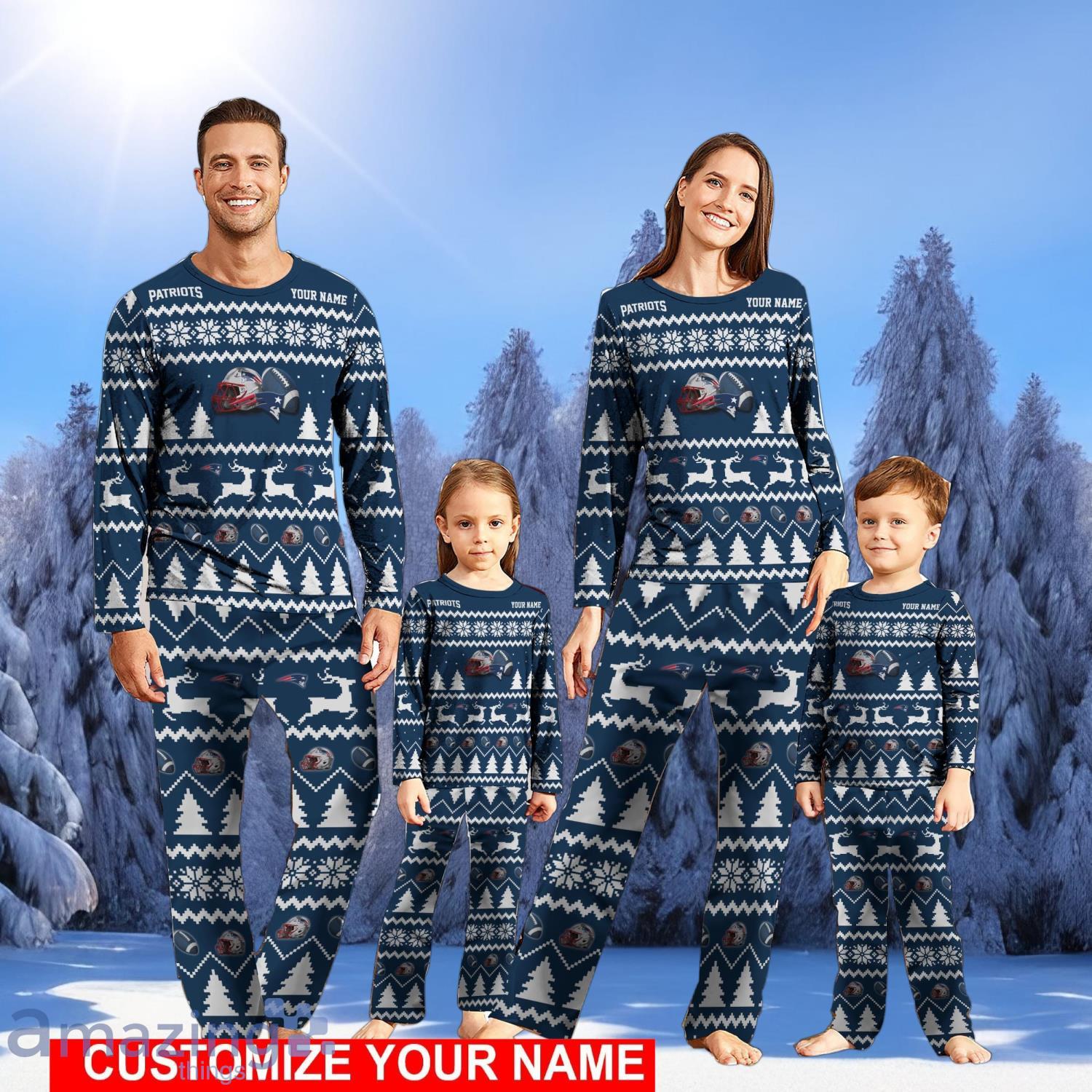 New England Patriots Christmas Reindeer Pajamas Set Christmas