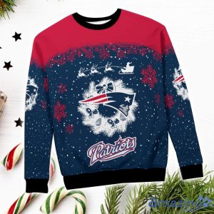 New England Patriots Santa sleigh driving reindeer Pattern Ugly Christmas Sweater Product Photo 4