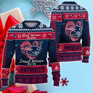New England Patriots Smart Woman Love Football Ugly Christmas Sweater Product Photo 2