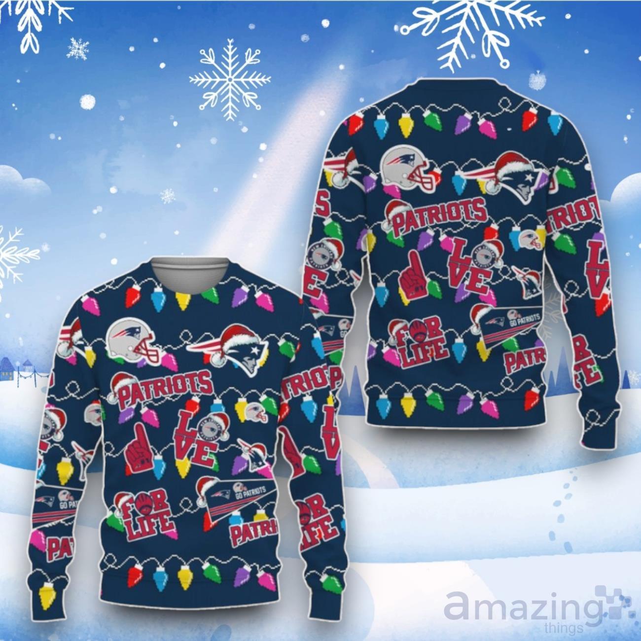 New England Patriots Ugly Christmas Sweater image New England Patriots Ugly Christmas Sweater Product Photo 1