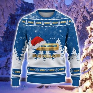 New Holland Santa Hat Pattern Ugly Christmas Sweater For Men And Women image New Holland Santa Hat Pattern Ugly Christmas Sweater For Men And Women Product Photo 2