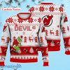 New Jersey Devils Grinch Ugly Sweater Christmas Custom Name Ice Hockey NHL