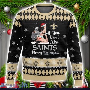 New Orleans Saints Kissmyass 3D Ugly Christmas Sweater Sport Fans Christmas Gift Unisex Sweater Product Photo 1
