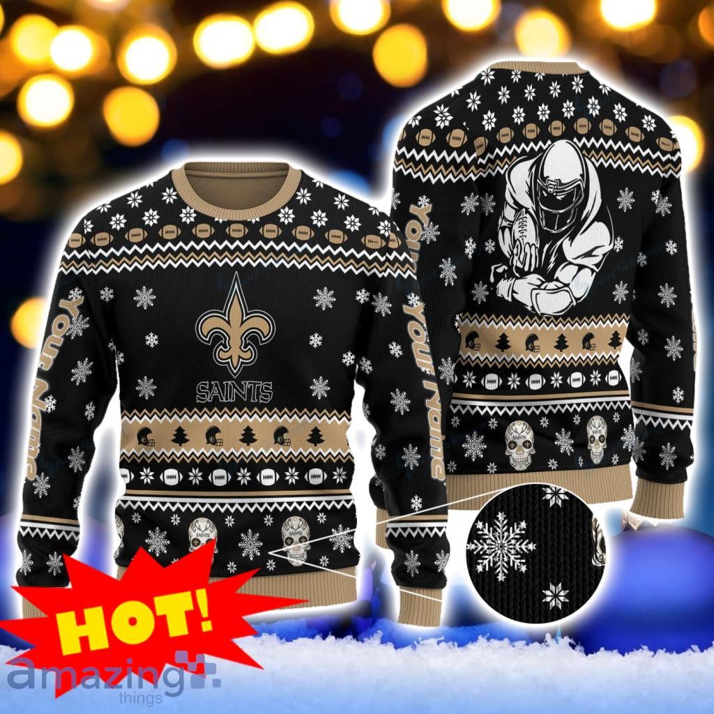New Orleans Saints Personalized Christmas Ugly Sweater V2 Gift For Men And Women image New Orleans Saints Personalized Christmas Ugly Sweater V2 Gift For Men And Women Product Photo 1