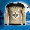 New Orleans Saints Santa sleigh driving reindeer Pattern Ugly Christmas Sweater