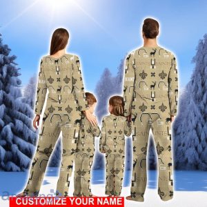 New Orleans Saints Sport Pajamas Set Custom Name Kid & Adult Christmas Pajamas Set Family Gift Product Photo 2