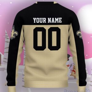 New Orleans Saints Ugly Sweater Custom Name And Number Hot Design For Christmas Gift Product Photo 3
