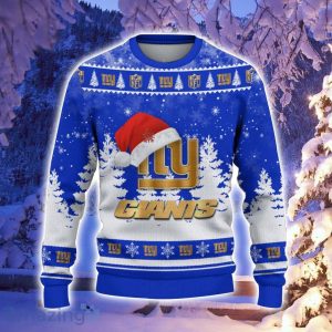 New York Giants Santa Hat Pattern Ugly Christmas Sweater For Men And Women Product Photo 2