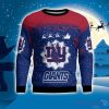New York Giants Santa sleigh driving reindeer Pattern Ugly Christmas Sweater