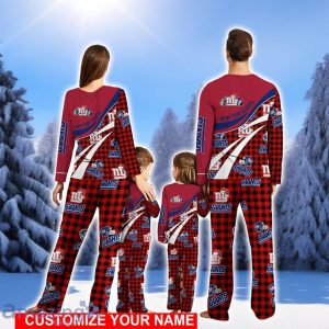 New York Giants Team Pajamas Personalize Name Buffalo Plaid Cute Christmas Pajamas Set Product Photo 2