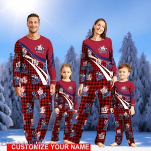 New York Giants Team Pajamas Personalize Name Buffalo Plaid Cute Christmas Pajamas Set Product Photo 1