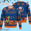 New York Islanders Grinch Ugly Sweater Christmas Custom Name Ice Hockey NHL