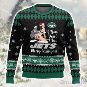 New York Jets Kissmyass Ugly Christmas Sweater Product Photo 1