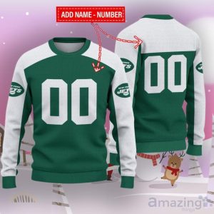 New York Jets Ugly Sweater Custom Name And Number Hot Design For Christmas Gift Product Photo 1