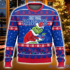 New York Rangers Grinch Ugly Christmas Sweater Christmas Gift For Sport Fans Product Photo 1