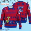 New York Rangers Grinch Ugly Sweater Christmas Custom Name Ice Hockey NHL
