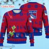 New York Rangers Ugly Sweater Christmas Custom Name Ice Hockey NHL