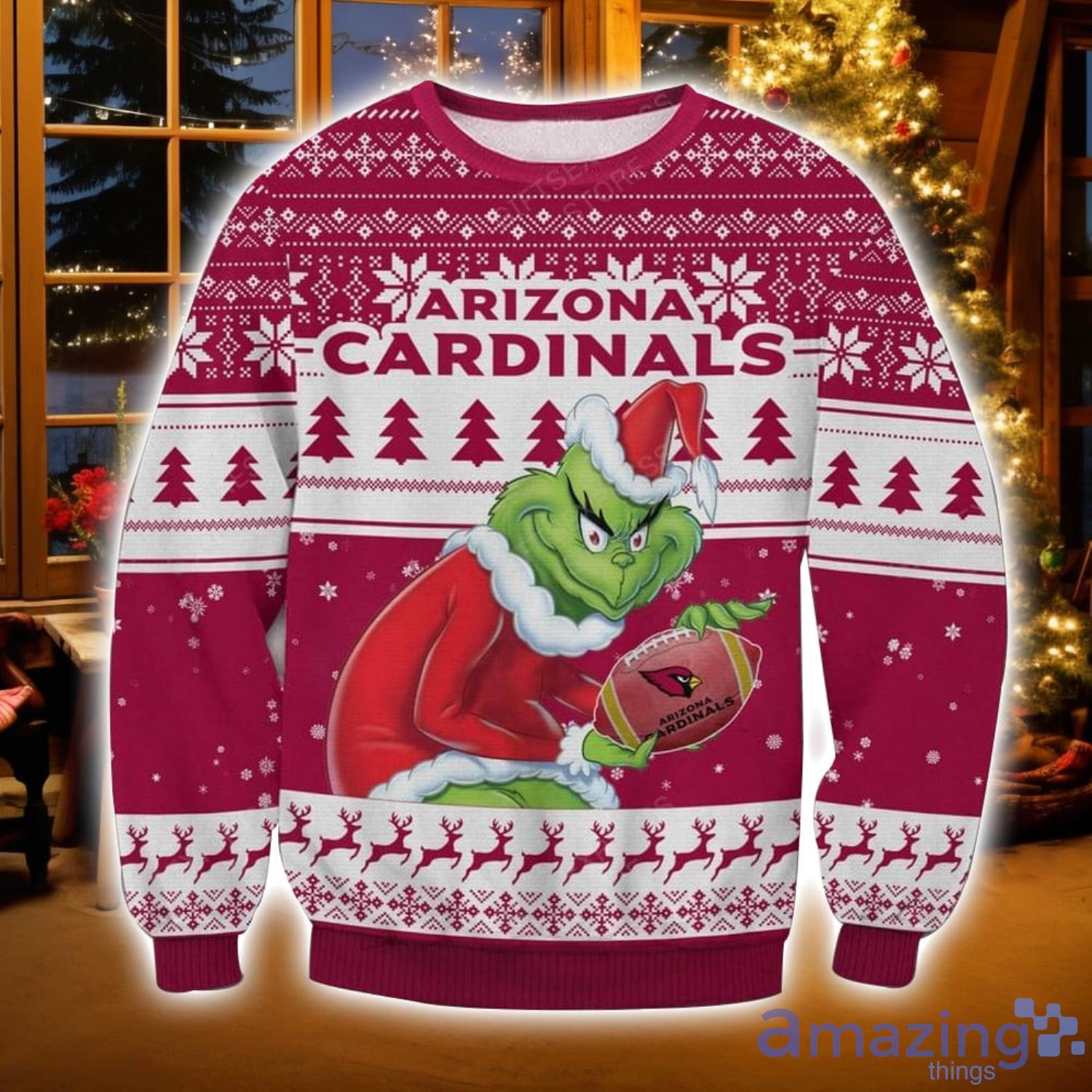 NFL Arizona Cardinals Grinch Ugly Christmas Sweater Christmas Gift For Sport Fans image NFL Arizona Cardinals Grinch Ugly Christmas Sweater Christmas Gift For Sport Fans Product Photo 1