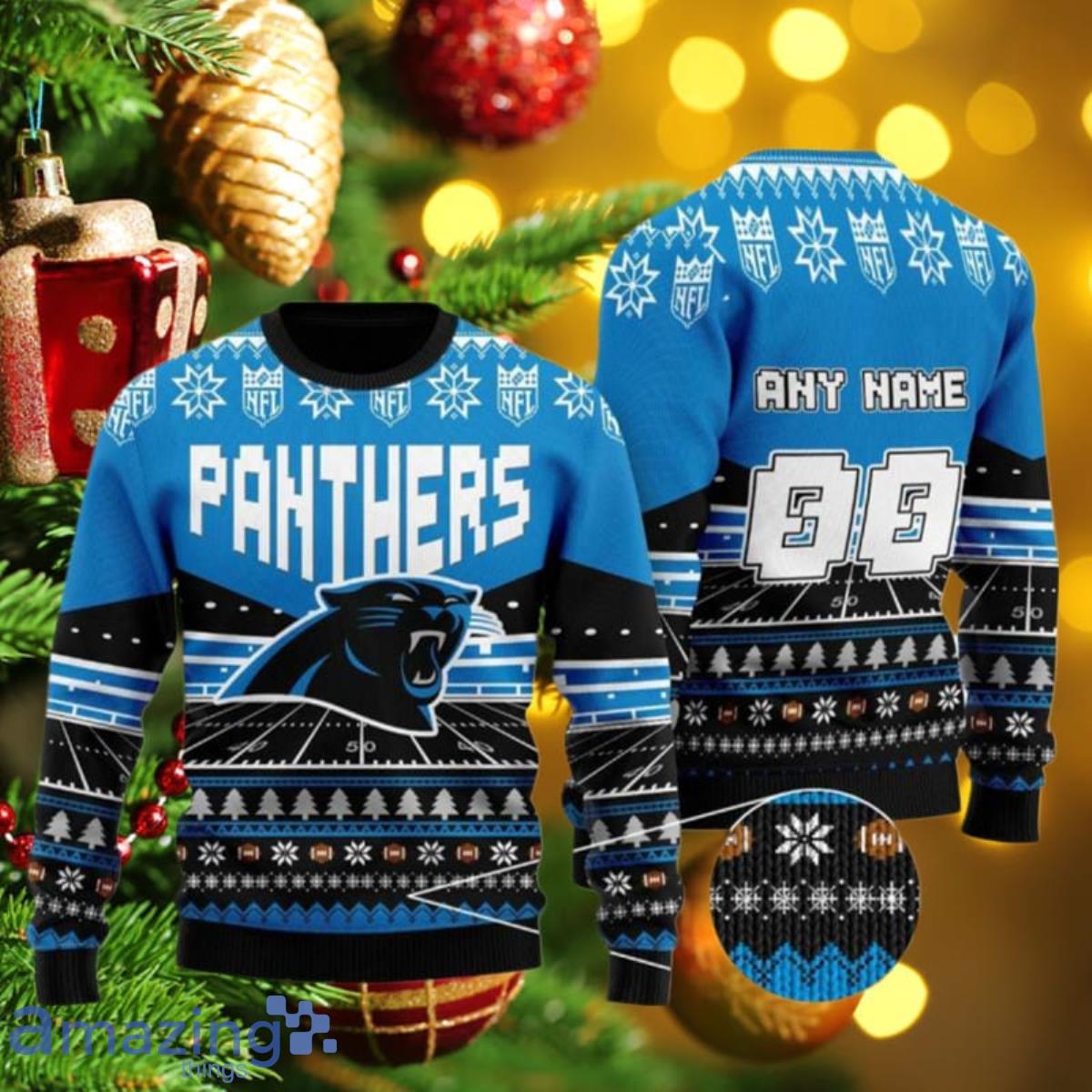 Nfl Carolina Panthers Personalized Ugly Christmas Sweaters Style Gift image Nfl Carolina Panthers Personalized Ugly Christmas Sweaters Style Gift Product Photo 1