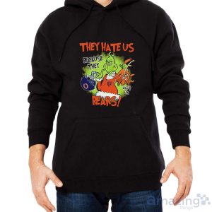 NFL Chicago Bears Grinch They Hate Us Because Grinch They Aint Us Bears Shirt - Men Black Hoodie