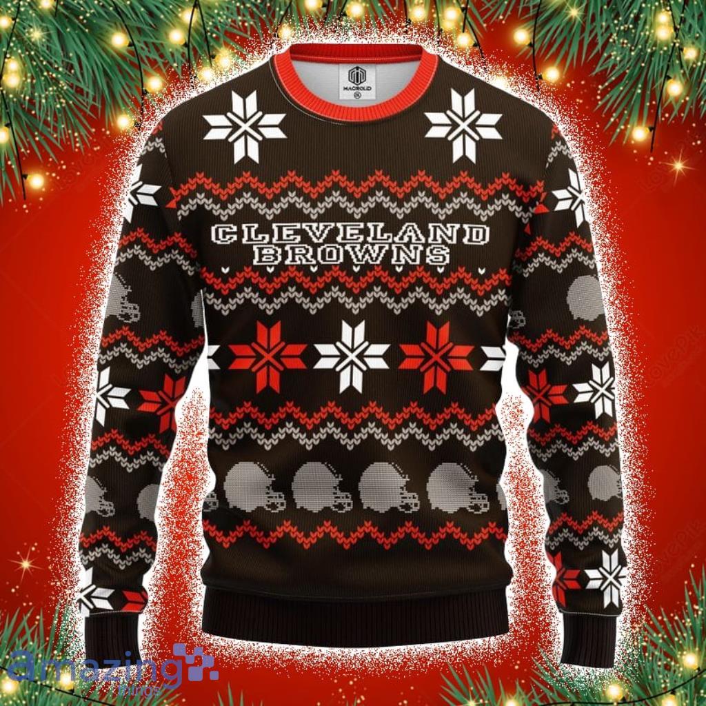 NFL Cleveland Browns Sport Ugly Christmas Sweater 3D image NFL Cleveland Browns Sport Ugly Christmas Sweater 3D Product Photo 1