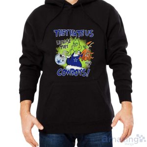 NFL Dallas Cowboys Grinch They Hate Us Because Grinch They Aint Us Cowboys Shirt - Men Black Hoodie