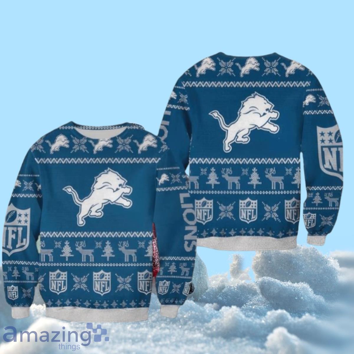 Nfl Detroit Lions Christmas Aop Festivity Ugly Christmas Sweaters Impressive Gift image Nfl Detroit Lions Christmas Aop Festivity Ugly Christmas Sweaters Impressive Gift Product Photo 1