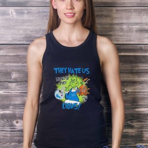 NFL Detroit Lions Grinch They Hate Us Because Grinch They Aint Us Lions Shirt Product Photo 2
