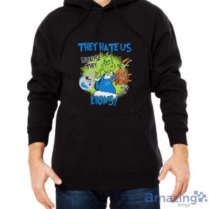 NFL Detroit Lions Grinch They Hate Us Because Grinch They Aint Us Lions Shirt Product Photo 3