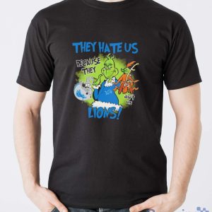 NFL Detroit Lions Grinch They Hate Us Because Grinch They Aint Us Lions Shirt Product Photo 4
