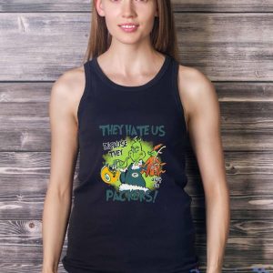 NFL Green Bay Packers Grinch They Hate Us Because Grinch They Aint Us Packers Shirt - Ladies Tank Top