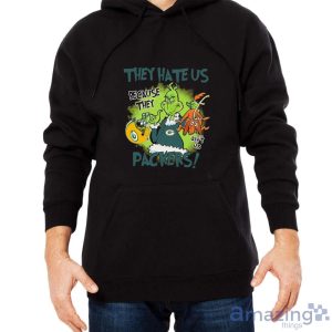 NFL Green Bay Packers Grinch They Hate Us Because Grinch They Aint Us Packers Shirt - Men Black Hoodie
