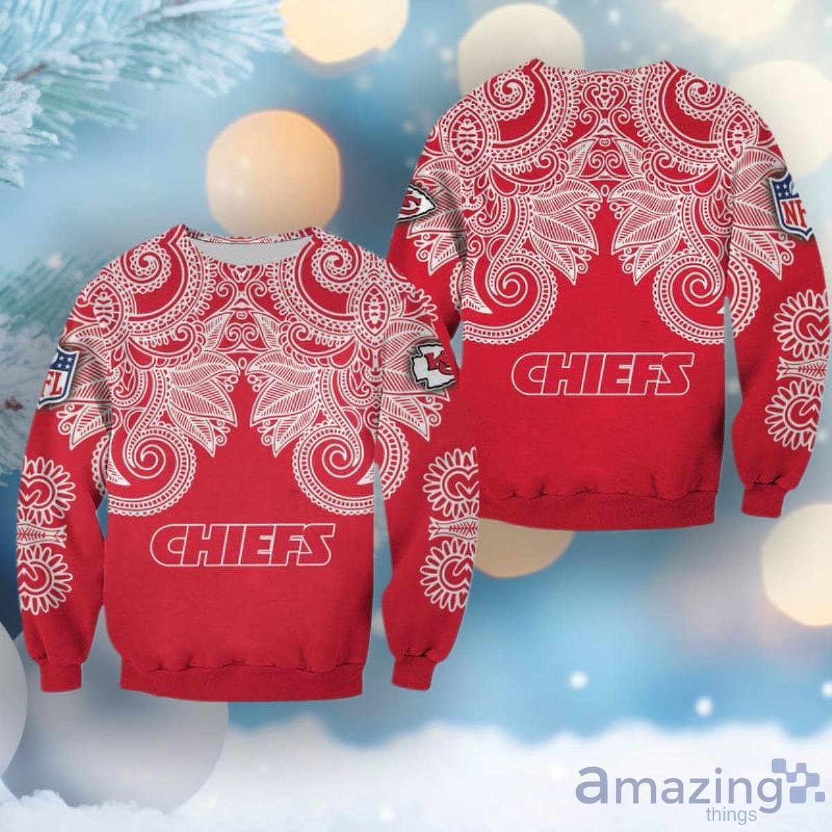 NFL Kansas City Chiefs Limited Edition Bandana Skull Ugly Sweater Best Gift For Fans image NFL Kansas City Chiefs Limited Edition Bandana Skull Ugly Sweater Best Gift For Fans Product Photo 1