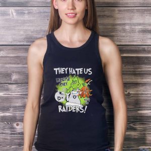 NFL Las Vegas Raiders Grinch They Hate Us Because Grinch They Aint Us Raiders Shirt - Ladies Tank Top
