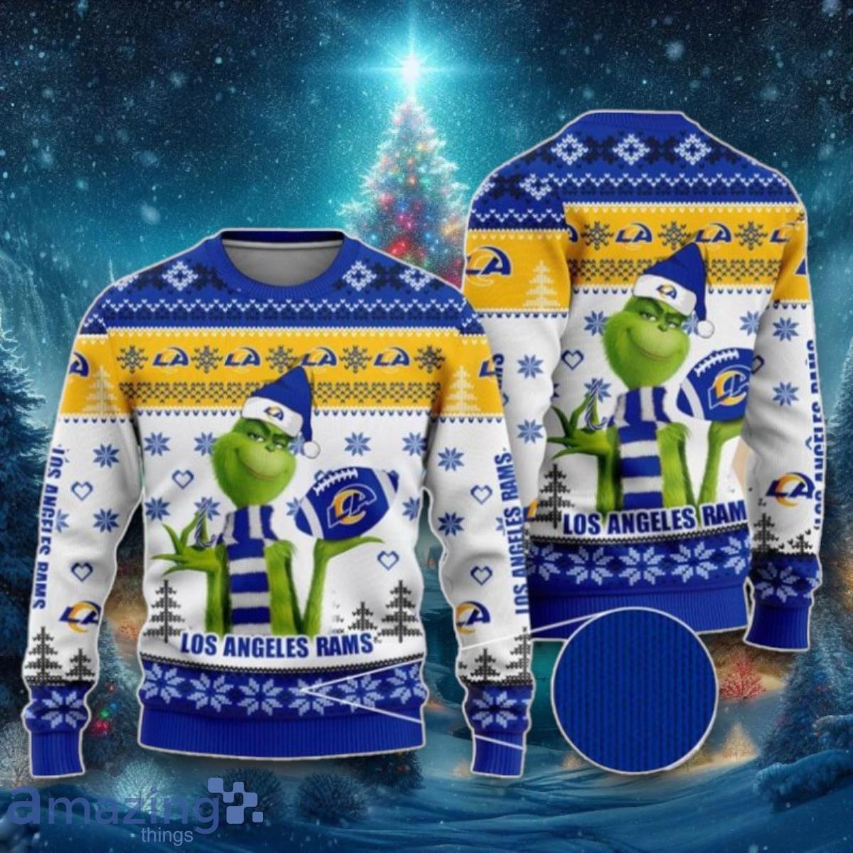 Nfl Los Angeles Rams The Grinch Christmas Ugly Christmas Sweaters Unique Gift For Men And Women image Nfl Los Angeles Rams The Grinch Christmas Ugly Christmas Sweaters Unique Gift For Men And Women Product Photo 1