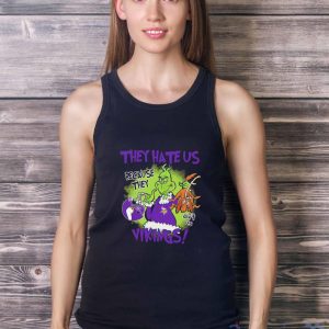 NFL Minnesota Vikings Grinch They Hate Us Because Grinch They Aint Us Vikings Shirt - Ladies Tank Top