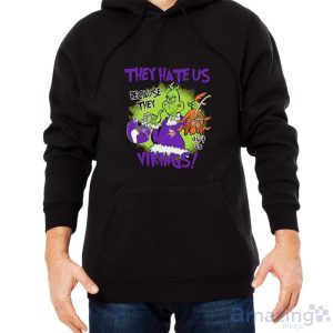 NFL Minnesota Vikings Grinch They Hate Us Because Grinch They Aint Us Vikings Shirt - Men Black Hoodie