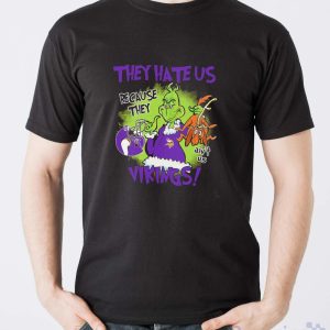 NFL Minnesota Vikings Grinch They Hate Us Because Grinch They Aint Us Vikings Shirt - Men T-Shirt