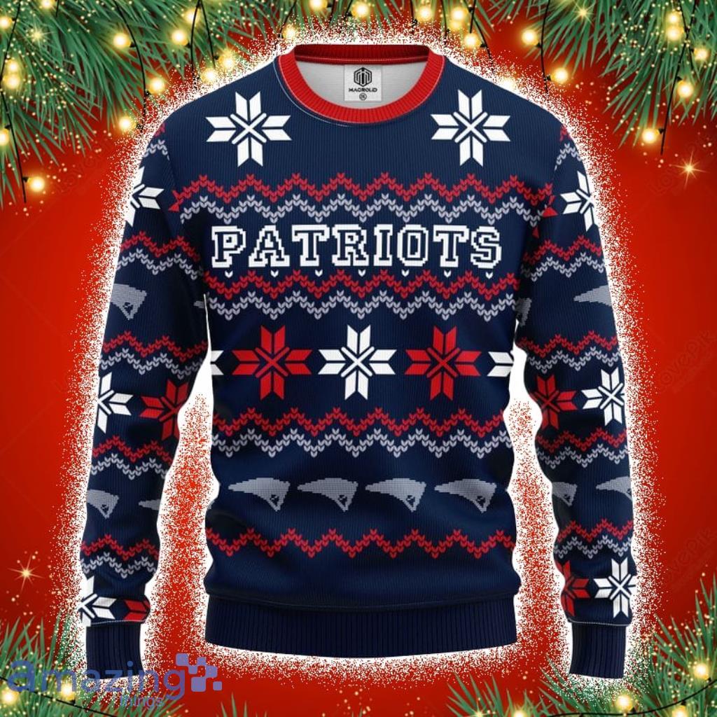 NFL New England Patriots Sport Ugly Christmas Sweater 3D image NFL New England Patriots Sport Ugly Christmas Sweater 3D Product Photo 1