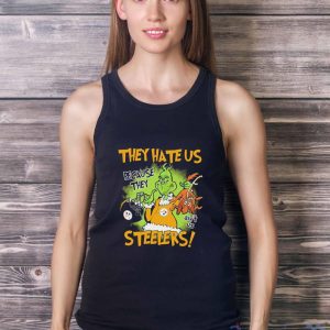 NFL Pittsburgh Steelers Grinch They Hate Us Because Grinch They Aint Us Steelers Shirt - Ladies Tank Top