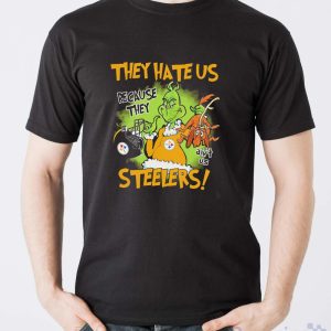 NFL Pittsburgh Steelers Grinch They Hate Us Because Grinch They Aint Us Steelers Shirt - Men T-Shirt