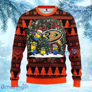 NHL Anaheim Ducks Minion Christmas Ugly Sweater Gift For Fans Christmas Product Photo 1
