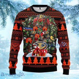 NHL Anaheim Ducks Tree Ugly Christmas Fleece Sweater Gift For Fans Christmas Product Photo 1
