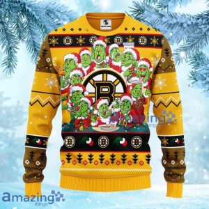 NHL Boston Bruins 12 Grinch Xmas Day Christmas Ugly Sweater Gift For Fans Christmas Product Photo 2