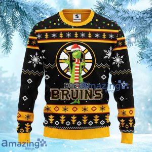 NHL Boston Bruins Funny Grinch Christmas Ugly Sweater Gift For Fans Christmas Product Photo 1