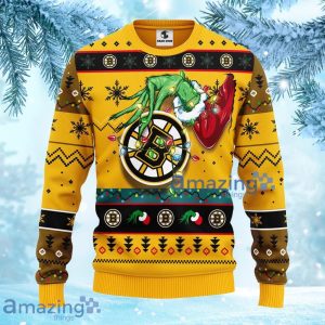 NHL Boston Bruins Grinch Christmas Ugly Sweater Gift For Fans Christmas Product Photo 2
